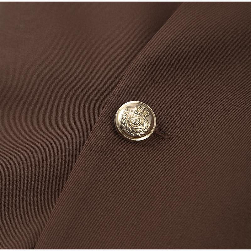 Casual 2 Piece Pants Sets Women Solid One Button Blazer Zippers High Waist Pleat Wide Trousers 2025 Spring Summer Lady Outfits