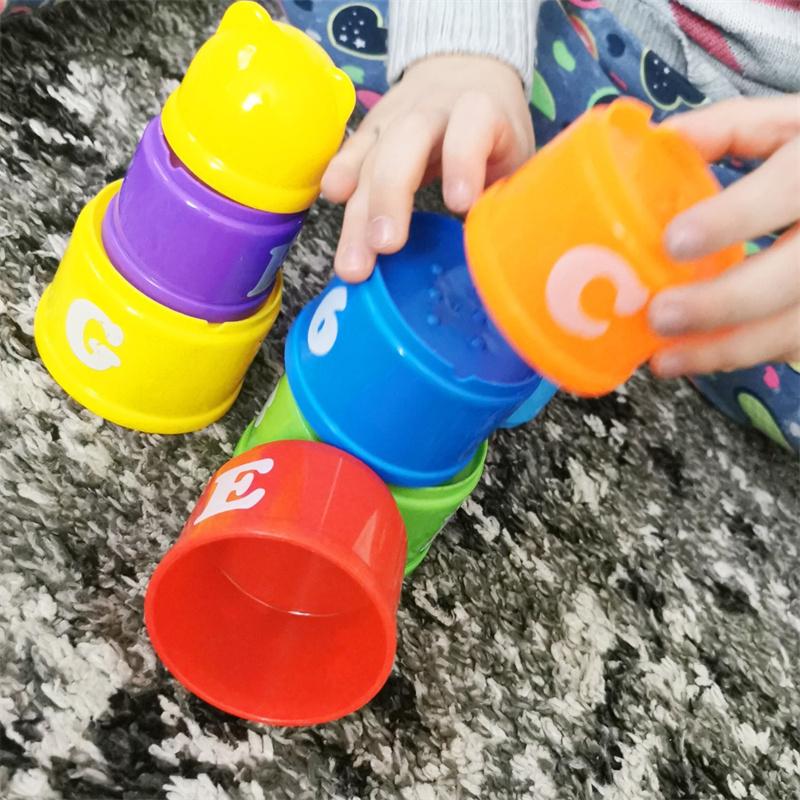 Figura de tiro real e letras crianças brinquedos educativos 9 peças bebê diversão empilhamento copos brinquedo divertido arco-íris copos empilháveis torre mini urso brinquedo presentes