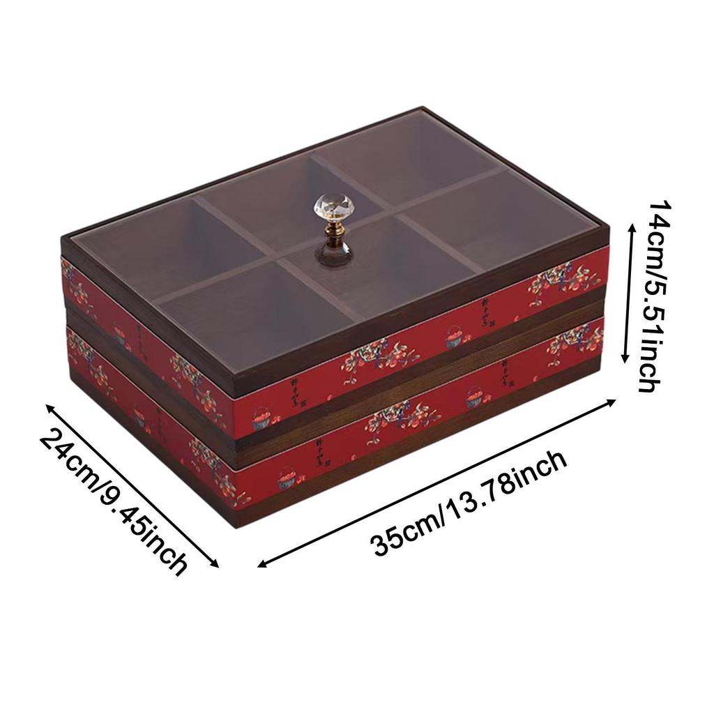 Divided Serving Tray Appetizer Decorative with Clear Lid for Candy And Fruits Dessert Cookies
