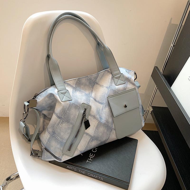 

Plaid bag canvas bag diamond bag women s messenger cloth bag large capacity women s bag large commuter shoulder bag синий
