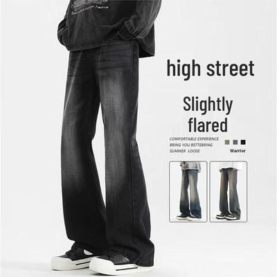 MONPOC Pánské High Street Retro Zvonové Rovné Džínové Džíny