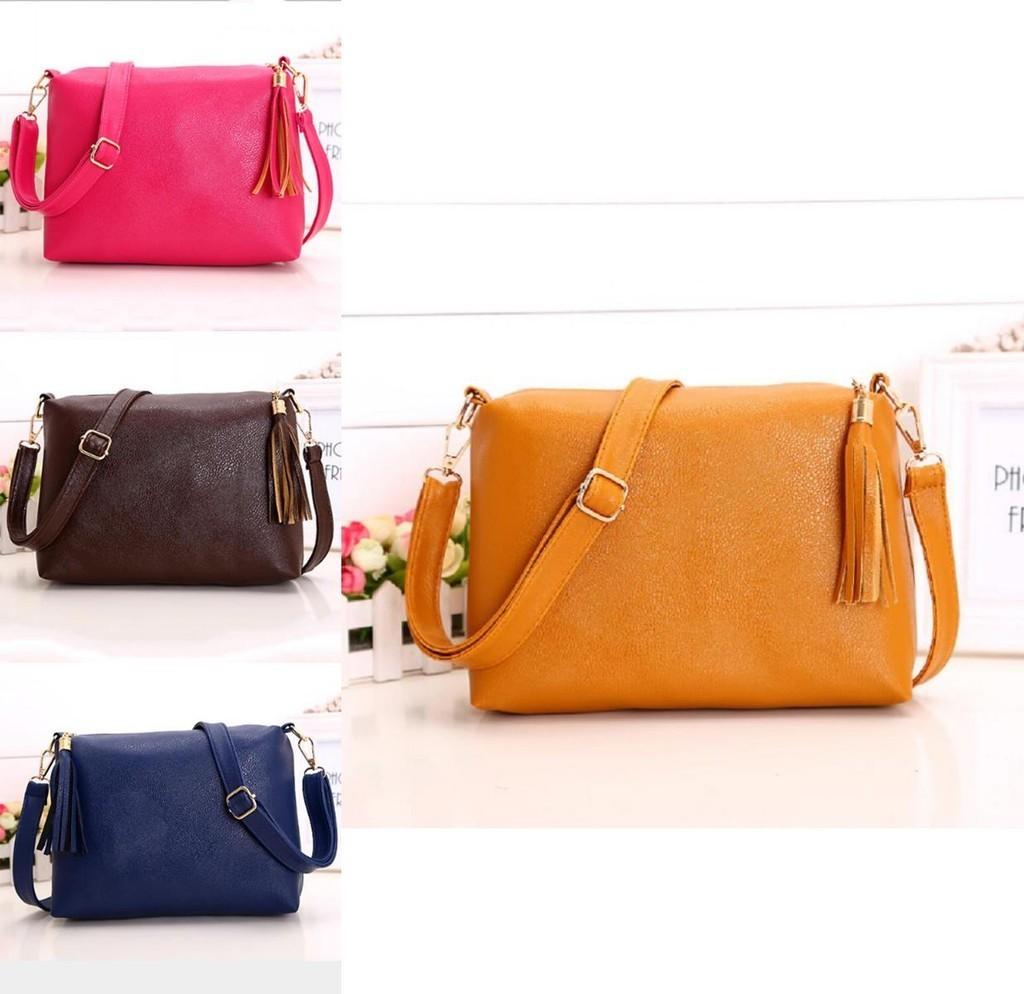 Colorful Pu Leather Women's Cross Body Bag With Tassels Small Size For Everyday Use