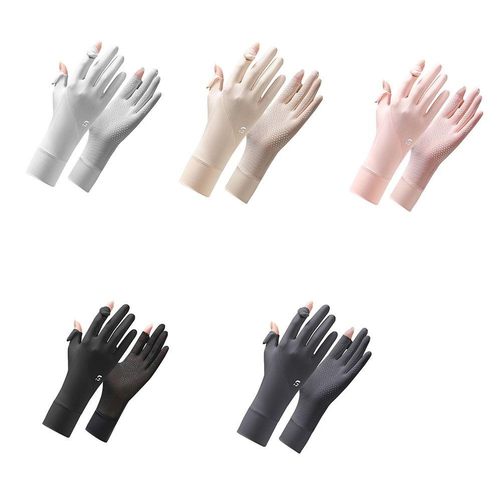 Thin Women Sunscreen Gloves Ice Silk Cycling Driving Gloves  Running Sports