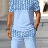 Men's Summer Short Sleeve Shorts Loose Casual Summer Homewear Set