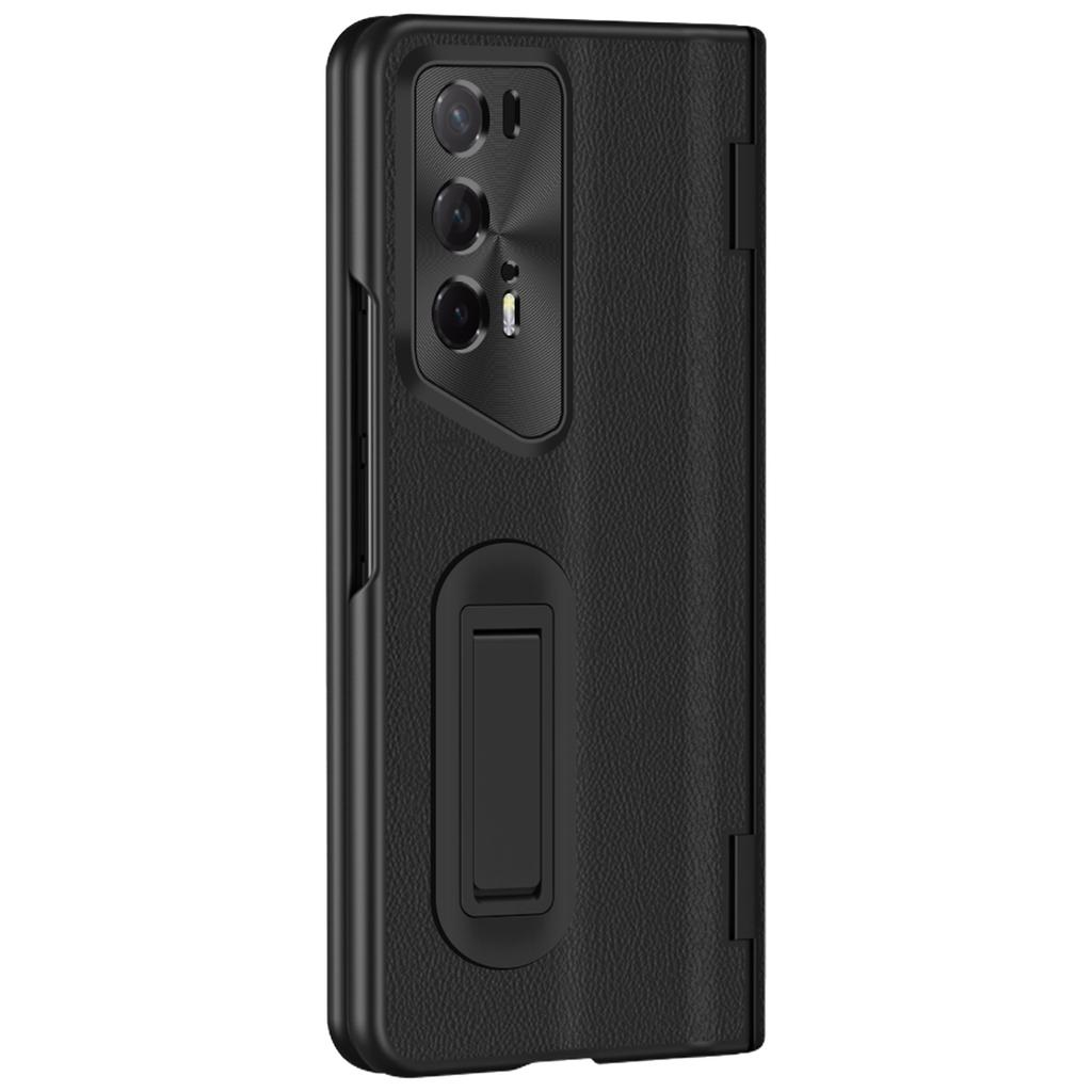 For Honor Magic V2 RSR Porsche Design Case Hinge Protection Leather+PC Phone Cover with Tempered Glass Film