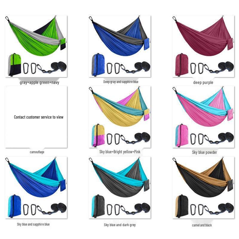 Portable Nylon Parachute Camping Hammock Swing Chair (Single/Double)
