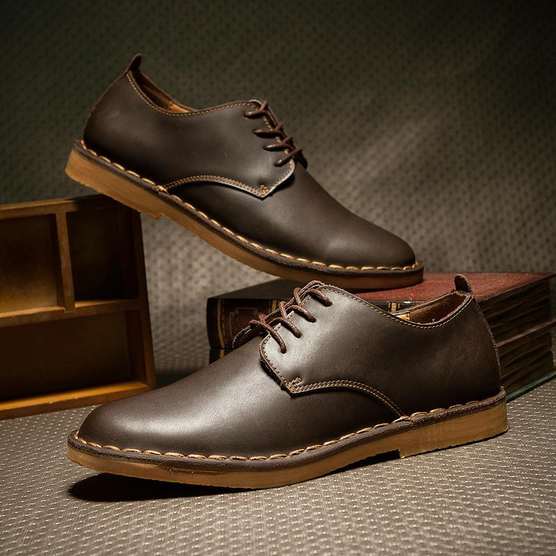 Classic Men Shoes Brand Men Genuine Leather Shoes Lace Up Suit Shoe Men's Office Business Shoe Commuting Leisure Shoes Men