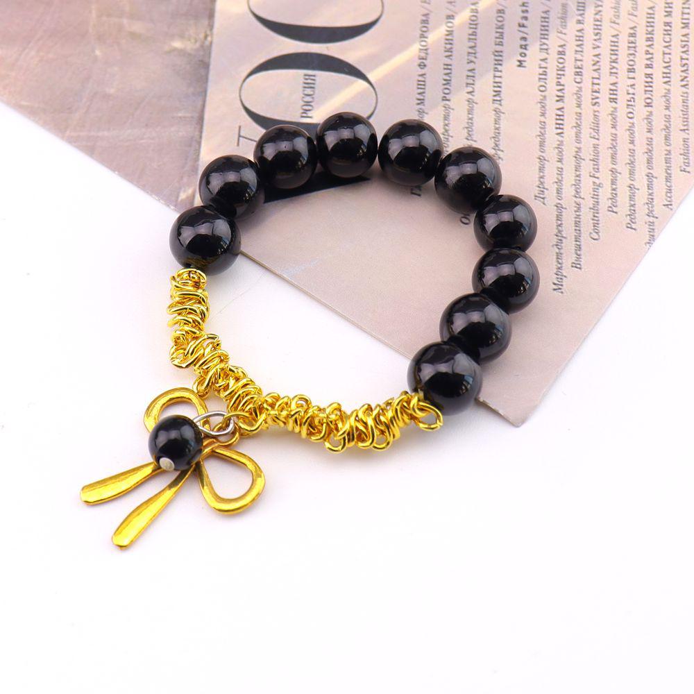 

Korean Style Faux Pearl Bow Elastic Bracelet - Cute TIKTOK Favorite B103