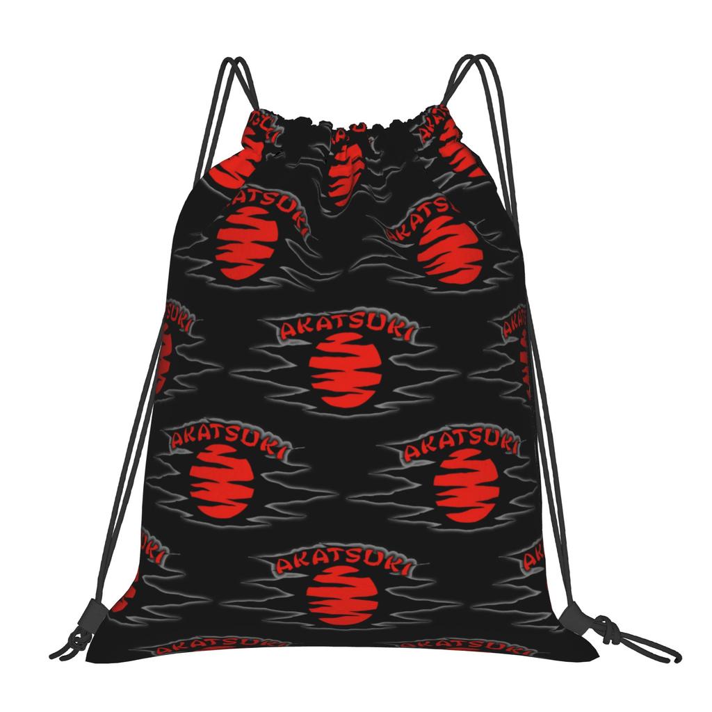 Custom N-Narutoes Akatsukis Drawstring Bag Women Men Lightweight Logo Sports Gym Storage Backpack