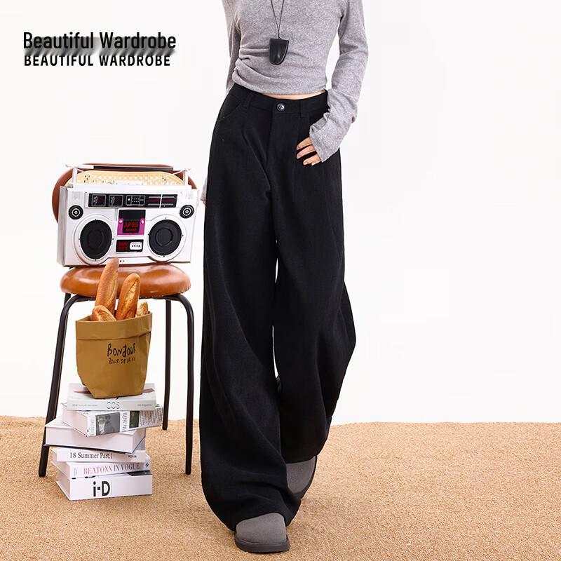 Beautiful Wardrobe Women's Loose Corduroy Wide-Leg Pants