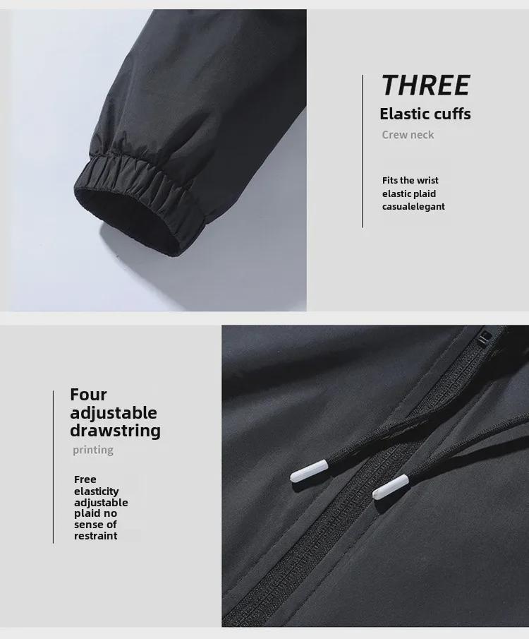 Men's Versatile Hooded Nylon Windbreaker: Lightweight Outdoor Casual Jacket