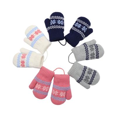 Fashionable Plush Snowflake Fingerless Winter Wool Thickened Warm Neck Cute Children's Gloves