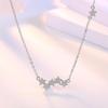 925 Sterling Silver Fashion Light Luxury Connected Star Zircon Necklace Birthday Party Anniversary Gift