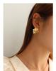 Dongdaemun Pleated Textured Earrings In 18K Gold-Plated Titanium Steel
