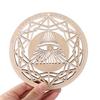 Meditation Round Wood Sign Hanging Artwork Wall Decor Sacred Geometry Wooden Wall Art