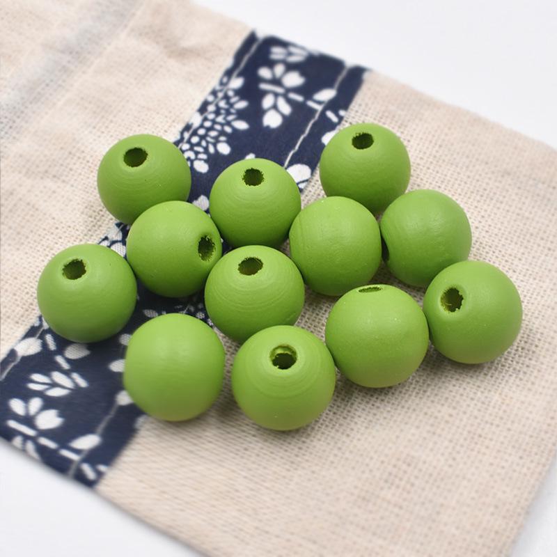 Hewood 16MM Matte Candy Color Round Wood Beads for DIY Jewelry Accessories