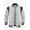 Casual Sports High-Street Fleece-Lined Cardigan Patchwork Stand-Up Collar Aviator Baseball Jacket Men’s Aviator Jacket