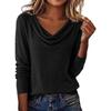 Women's Casual Cowl Neck Long Sleeve Color Sweater