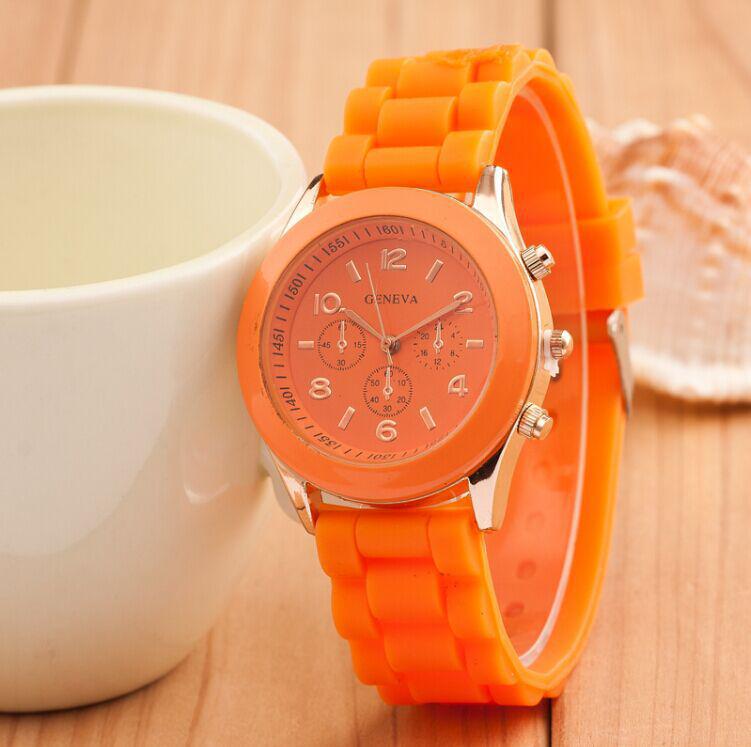Geneva Three-Eye Silicone Watch: Fashionable Style for Ladies
