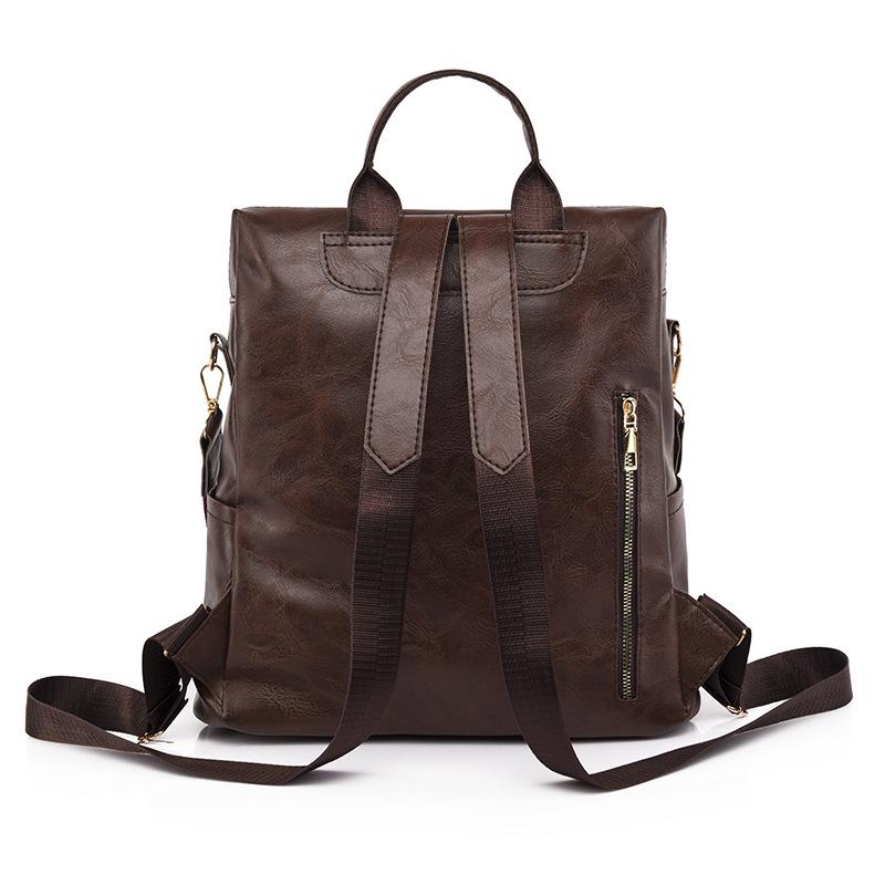 2025 Women's Retro PU Backpack - Large Capacity Casual Travel Bag