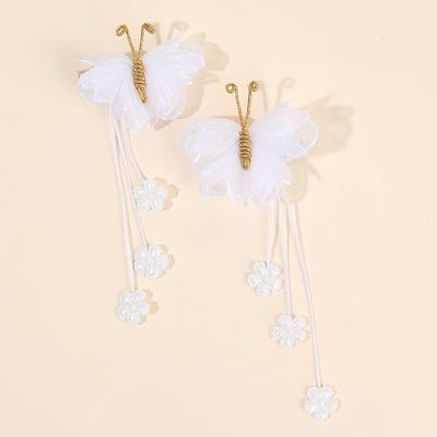 2 Stück Trendige Schmetterling Haarspangen Blume Anhänger Feen Reinweiß Haarnadel Kinder Haarschmuck Friseurzubehör