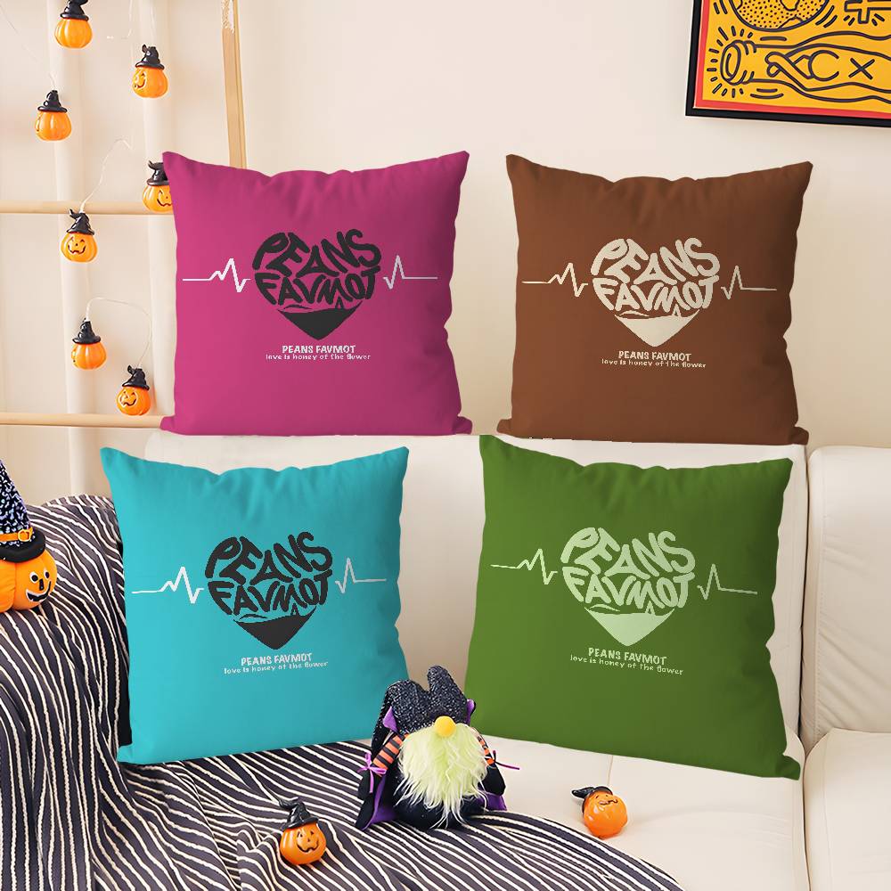 Pillow Case Creative Love Letters Home Dorm Chair Back Short Plush Double-Sided Printing Office Nap Time Cushion Cover