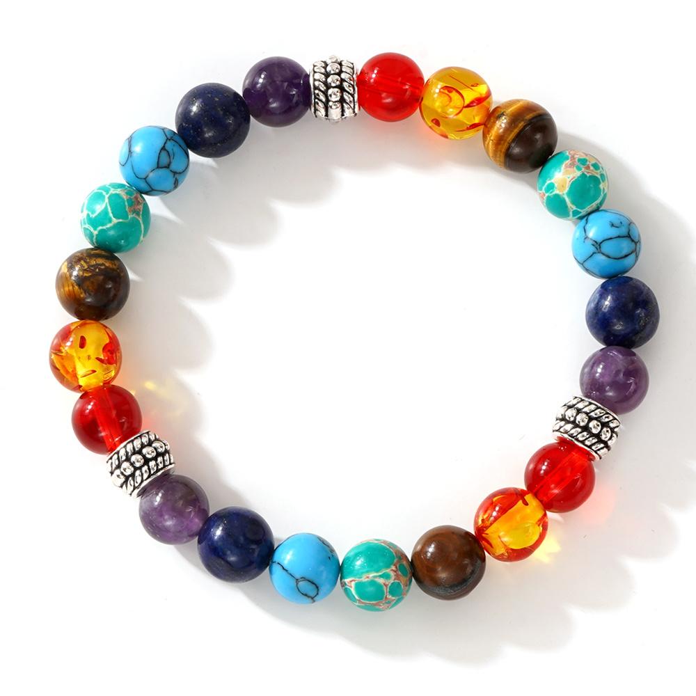 

Rainbow 7 Chakras Yoga Stone Women s Energy Balance Bracelet Banquet Jewelry Festival Party Anniversary Gift
