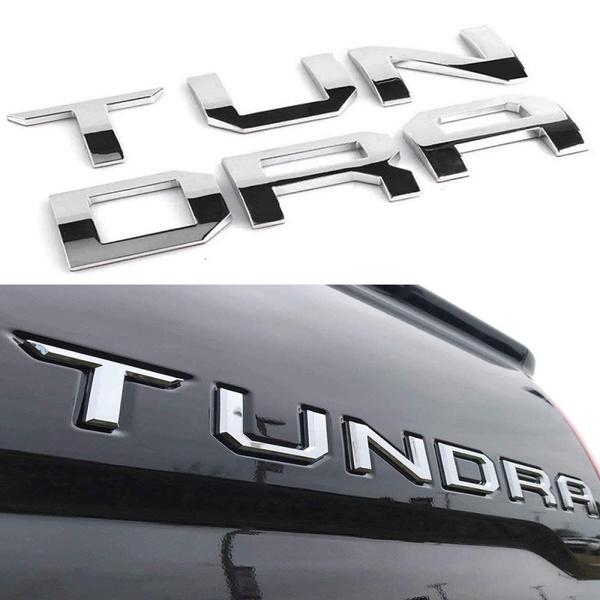 

1Set Silver Black 3D Logo Sticker Rear Trunk Tailgate Letters Emblem Badge Decal Fit For Tundra Nameplate Auto Accessories