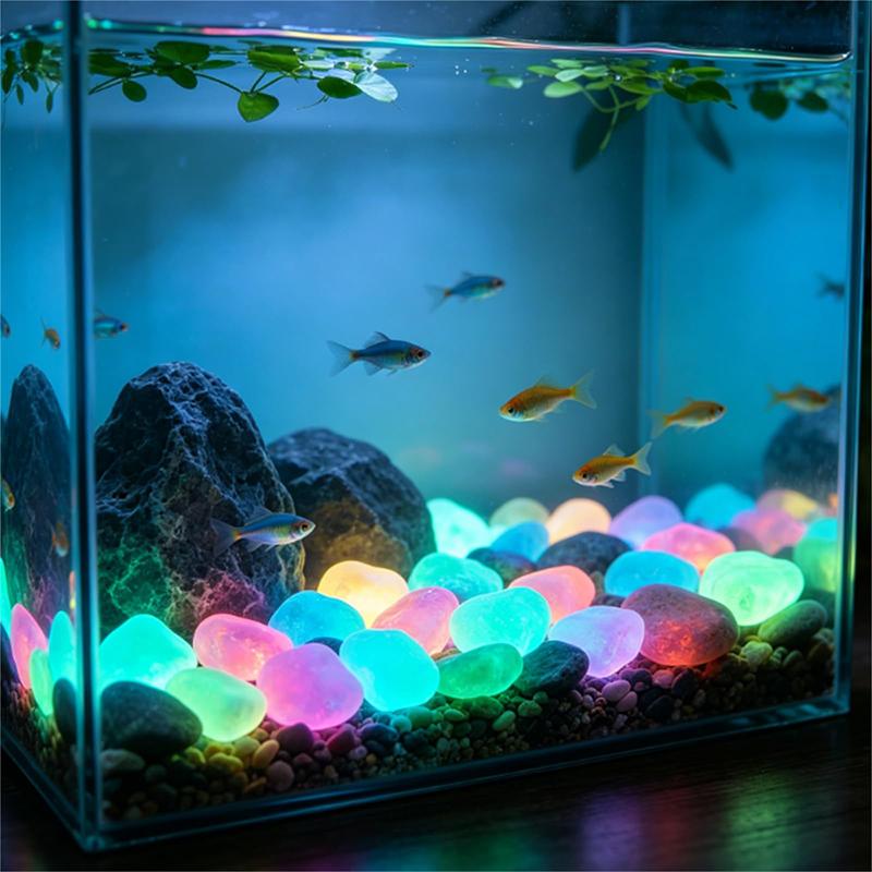 Outdoor Garden Luminous Stone Decor Colored Glowing Stone Glowing Bead Fish Tank Landscape Glowing Stone Decor Night Guide Stone