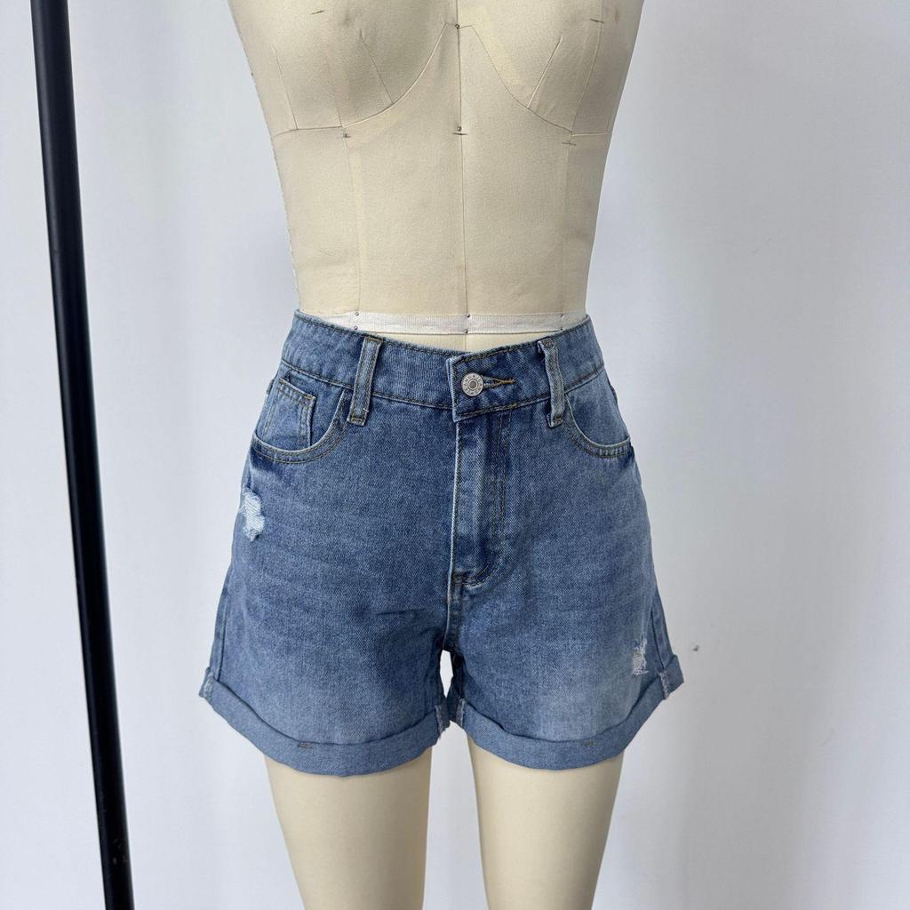 High-Waisted Tassel Ripped Denim Shorts - 7 New Colors, Plus Size