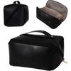 Travel Makeup Bag Large Capacity Women's Cosmetic Bag Waterproof PU Leather Zipper Soft Handle Portable for Skincare