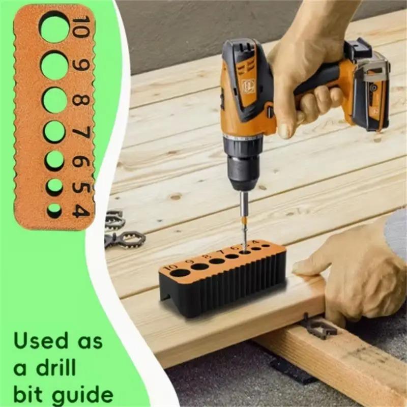 Multi-functional Handheld Drill Guide Non-Slip Woodworking Drilling Locator Vertical Punching Hole Wood Doweling Hole Guide Tool