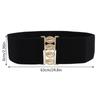 Women'S Wide Elastic Waist Belt  Simple Metal Buckle Waistband Corset Cinch Belt Dress Stretchy Belts