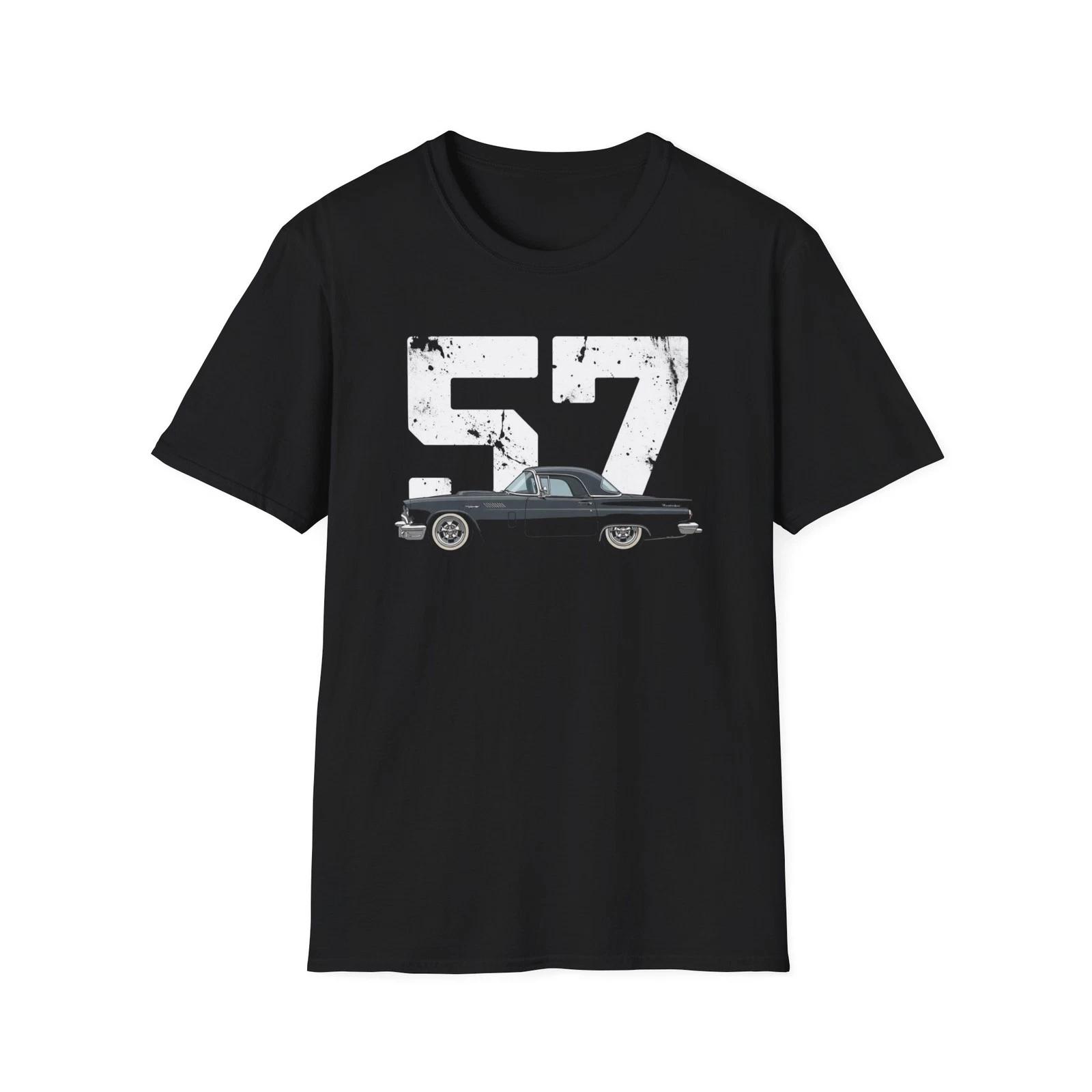 57 Thunderbird Classic Car Distressed Graphic Vintage Style T-Shirt XL