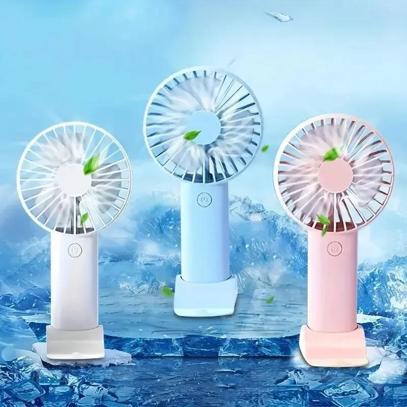 Mini USB Charging Handheld Fan Desktop Small Fan With Mobile Phone Holder Portable And Simple Outdoor Small Fan