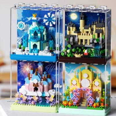 DIY DISPLAY BOX Ice Palace Wedding Church Harry Castle Fairy Tale Dream House Building Blocks Model Bricks Kids Sets Kits Toys