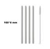 Fruit Juice Straws Mini 160mm Short Rainbow Stainless Steel Metal Straws Straight Bend Reusable Drinking Small 4Straw 1prush