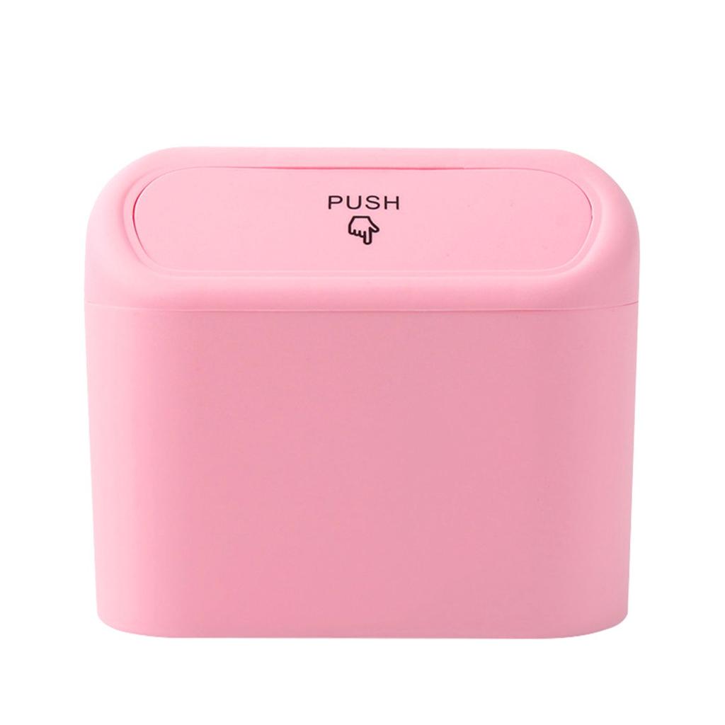 Poubelle montée sur voiture avec couvercle Poubelle de rangement suspendue Mini poubelle de rangement à porte latérale de type presse