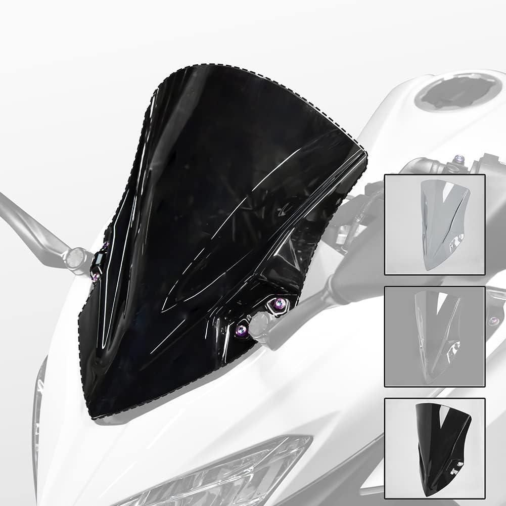 Motorcycle Front Fairing Windshield Windscreen Wind Deflector Fly Screen Parebrise Visor Protector Cover for Ka.wasaki Ninja400 Ninja250 Ninja 400