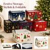 Christmas Storage Basket, Foldable Square Holiday for Home Decor