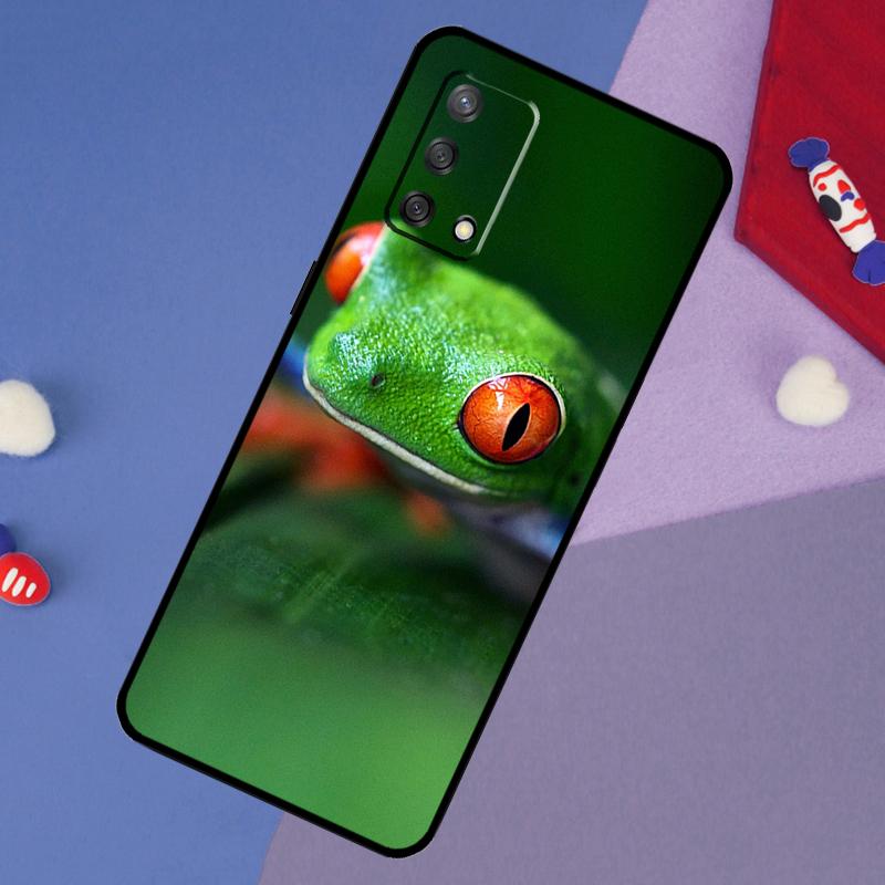 Green Frog Wildlife Case For Oppo A5 Pro A6 A57 A17 A78 A54 A74 A94 A76 A16 A96 A18 A40 A60 A80 A38 A58 A98 A15