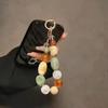 Korean Stylish Bead Wrist Strap Keychain Cellphone Lanyard Bag Earphone Pendant Accessories Mobile Phone Straps