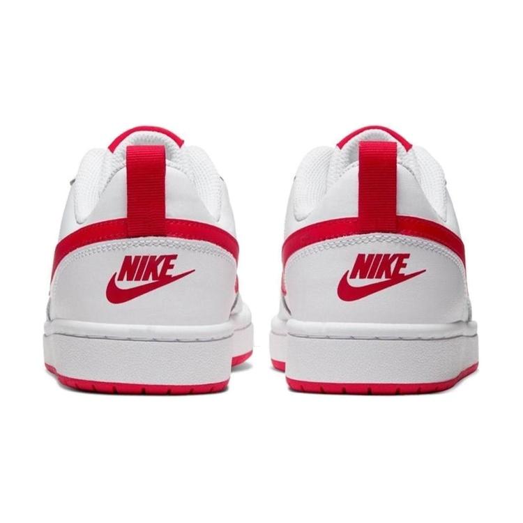(GS) Nike Court Borough Low 2 'White University Red' Kids' BQ5448-103