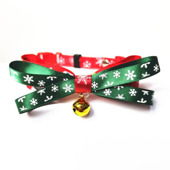 Christmas Cat Dog Collar Bow Tie Gift Adjustable Bell Neck Strap Pet Supplies