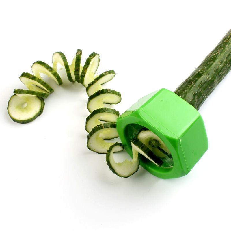 

Многофункциональная овощерезка винтовая слайсер для огурцов фруктовая спиральная овощечистка инструменты для моделирования салатов зелёный