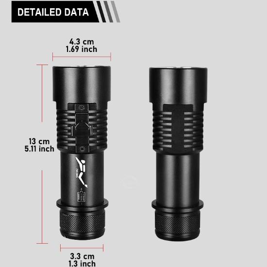 Profesjonell dykkerlommelykt trippellys 40000LM dykkerlykt langdistanselampe Amfibisk dykkerlykt dykkerlykt