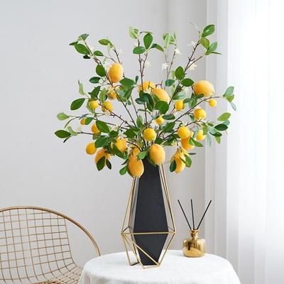 European Style Flower Arrangement Hotels Restaurant Home Decoration Lemon Fruit Artificial Flower Lemon Branch Green Plants