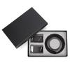 Men's Business Gift Set: Cowhide Wallet with Automatic Buckle Belt