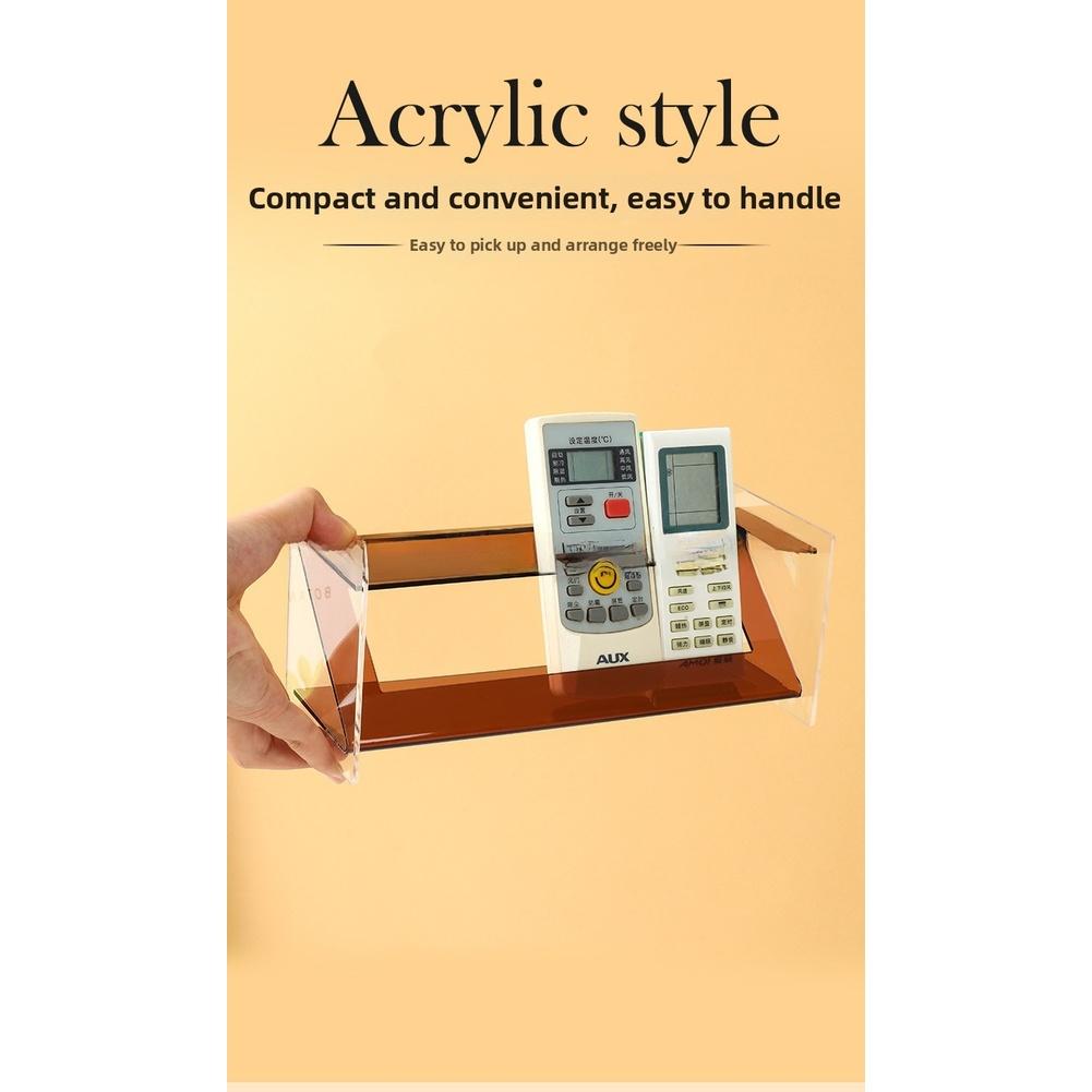 Clear Acrylic Shelf Transparent Black Amber Remote Organizer Versatile Placement Transparent Acrylic Open Design