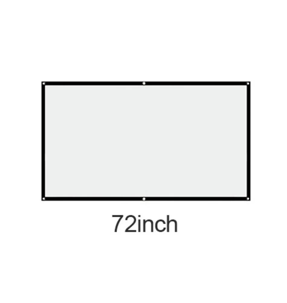 16:9 Simple Projector Curtain 60/72/84/100/120/150 Inch Home Theater Office 16:9 HD Display Projection Screen